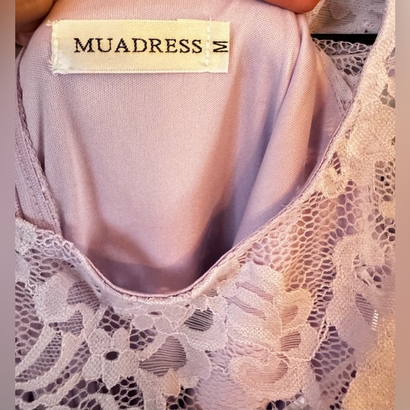 Muadress Y2K Style Retro Lace High-Low Light Lilac Dress Size Medium - Picture 6 of 7